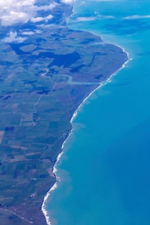 Flug von Christchurch nach Auckland, Neuseeland