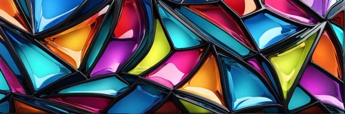 3d rendering of vibrant colored abstract changing glass design in an ornament structure, AI