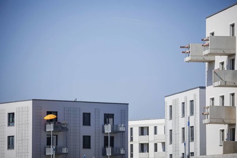Symbolic photo on the subject of new housing construction. Buckower Felder neighbourhood on the