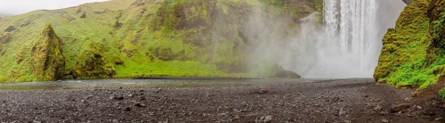 Skógafoss is a waterfall situated on the Skógá River in the south of Iceland