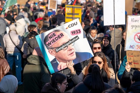 Demonstration of more than 14000 people against the AfD and the Merz-CDU and their asylum policy,
