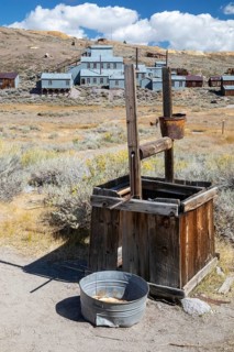 Bodie, California - A water well at Bodie State Historic Park. The park preserves the remains of a