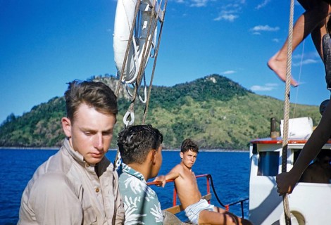 Melbourne Grammar School expedition to Queensland, Australia, 1956 Boys on a sailing yacht thought