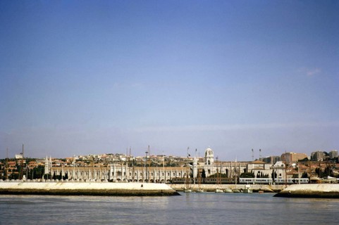 Jeronimos Monastery, Mosteiro dos Jerónimos viewed from River Tagus, Lisbon, Portugal, Europe 1965,