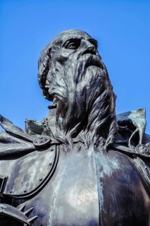 Portrait of an Old Warior. Fragment Of Monument Cluj-Napoca, Romania, Europe