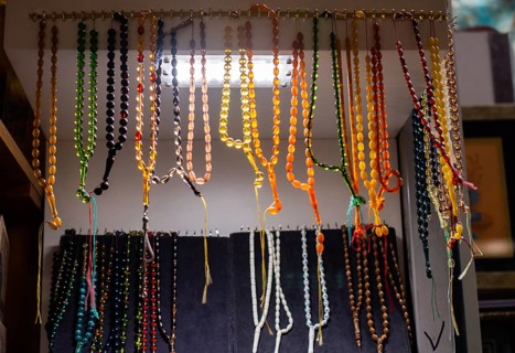 Set of Rosary praying beads for practicing mindfulness meditation praying beads