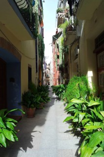 Alley in Cambrils old town, Catalonia
