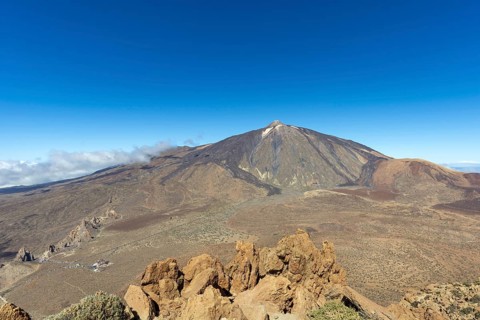 Panorama from the summit of Alto de Guajara, 2715m, over the Teide National Park, Parque Nacional