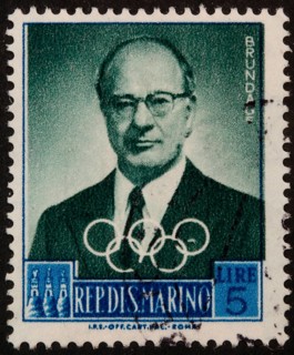 Avery Brundage, 1887-1975, the fifth President of the International Olympic Committee (IOC),