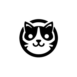 A simple cartoon cat with a white background, AI generated