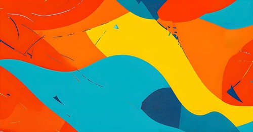 Vibrant patchwork of abstract shapes with pencil texture details, perfect for a variety of creative