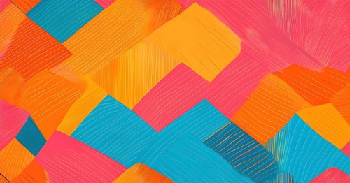Vibrant patchwork of abstract shapes with pencil texture details, perfect for a variety of creative