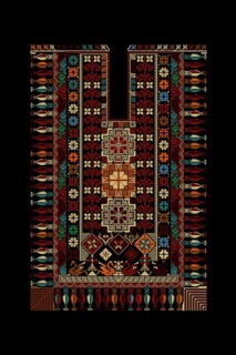 Embroidery vector Tatreez template, Palestinian fashion neck ornament