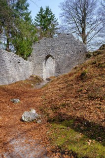 Werdenfels castle ruins, Kramerplateauweg, Garmisch-Partenkirchen, Werdenfelser Land, Upper