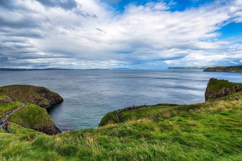 Footpath to Carrick-a-Rede, coastline between Ballycastle and Ballintoy, cliffs, Carrick-a-Rede,