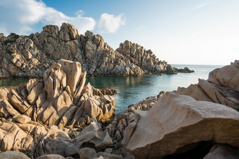 Bizarre and huge granite rocks by the sea, Spiaggia Valle della Luna, Capo Testa, near Santa Teresa