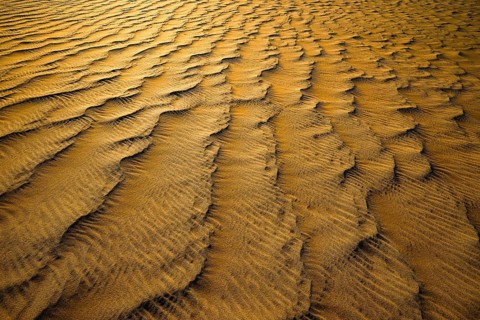 Sand structure formed by the wind, in the Rub al Khali desert, Dhofar province, Arabian Peninsula,