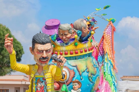 Carnival floats, Sciacca, Agrigento district, Sicily, Italy, Europe