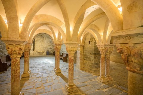 Romanesque columns of the gallery, Prieuré de Serrabone, Boule-d'Amont, Département