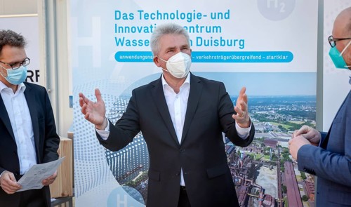 Duisburg, North Rhine-Westphalia, Germany - North Rhine-Westphalia Economics Minister Andreas