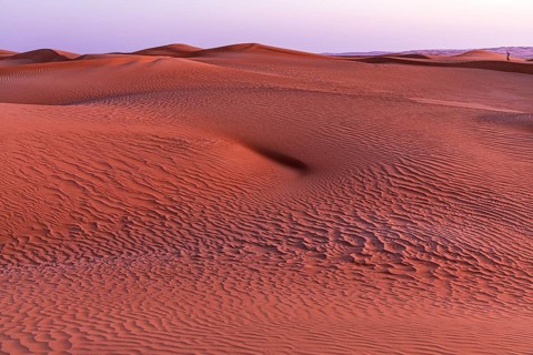 Sand structure formed by the wind, in the Rub al Khali desert, Dhofar province, Arabian Peninsula,