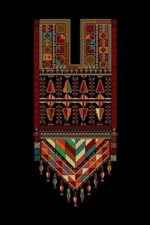 Embroidery vector Tatreez template, Palestinian fashion neck ornament