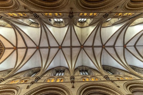 Ceiling of Gloucester Cathedral, England, Great Britain