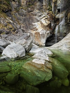 Cascata del Salto waterfall, Maggia, Maggia Valley, Canton Ticino, Switzerland, Europe