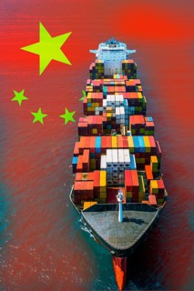 Symbolic image, fragile alliances, China versus USA-EU-Japan, Western value system, world stock