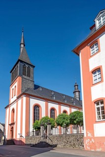 Church of St John Nepomuk, former Jesuit residence, Jesuit monastery, old town, Hadamar,