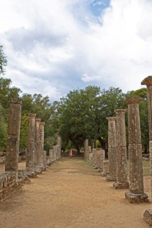 Ancient ruins of the archaeological site of Olympia, UNESCO World Heritage Site, Élis, Peloponnese,