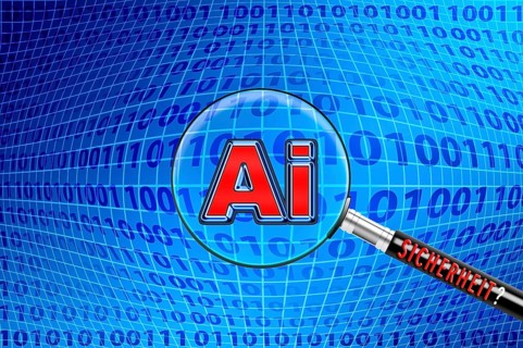 Symbolic image, AI Artificial Intelligence, cyber warfare, cyber security, cyber attacks worldwide,