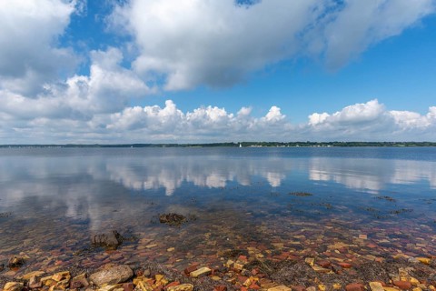 Nature reserve Holnis peninsula on the Flensburg Fjord, NSG, water reflection, German, Danish