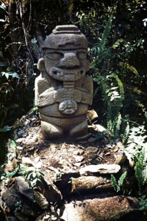 Stone megalith statue, Archaeological Park, San Agustin, Colombia, South America 1961, South