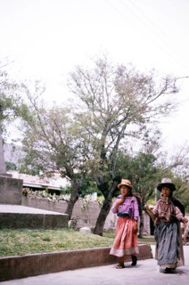 Two women walking in the park, Ayacucho, Peru, South America 1962, South America