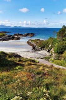 Rocky coast, bay, White Strand, Castlecove, panoramic road Ring of Kerry, Atlantic coast, Iveragh