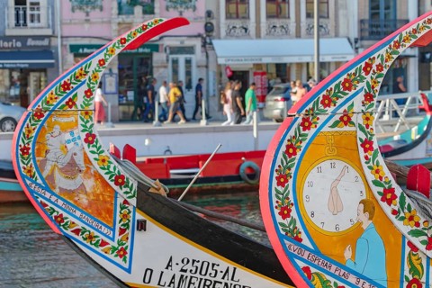Moliceiro boats, Aveiro, Portugal, Europe