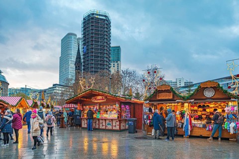 City Christmas market at Breitscheidplatz on Kurfürstendamm in Berlin, Germany, Europe