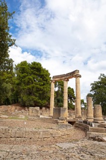 Philippeion, round building, ancient ruins of the archaeological site of Olympia, UNESCO World