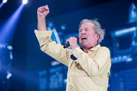 Ian Gillan, singer of Deep Purple live on 1 More Time Tour at the Max-Schmeling-Halle in Berlin on