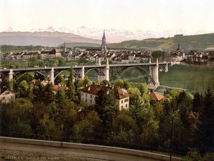 Die Alpen, Bern, Schweiz, Historic, digitally restored reproduction from a 19th century original,