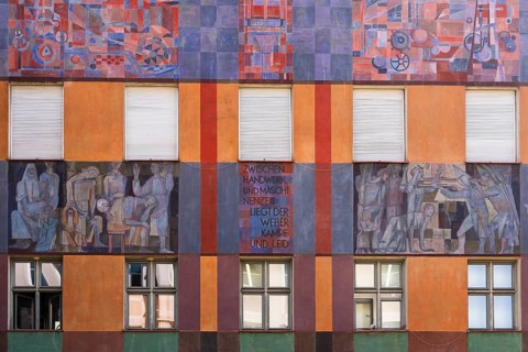 Facade of historic building Weberhaus, city of Augsburg, Bavaria, Germany, Europe