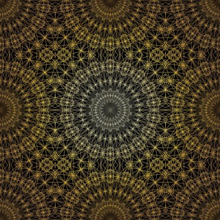 Geometric gold lace seamless pattern. Arabic tile lattice vector background.