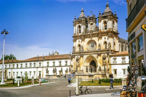 Santa Maria de Alcobaca catholic monastery and church, Alcobaca, Oeste, Portugal, Europe 1965,
