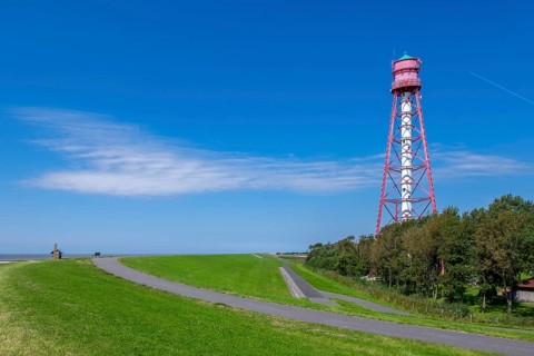 Campen lighthouse, highest lighthouse on the German mainland, Krummhörn, East Frisia, Lower Saxony,