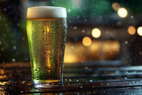 Mug with green St. Patrick's day beer. Generative AI, AI generated