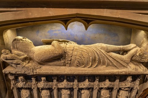13th century memorial to crusader Walter de Dunstanville at St Andrew's Church, Castle Combe,