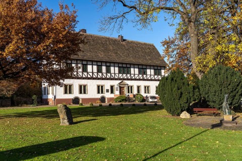 The town hall in Münchhausen Castle in Bodenwerder, Lower Saxony, Germany, Europe