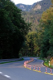 Kesselbergstraße, road between Kochelsee and Walchensee, August, Bavaria, Germany, Europe