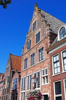 Historic stepped gable house in the historic centre of Hoorn, province of North Holland, West